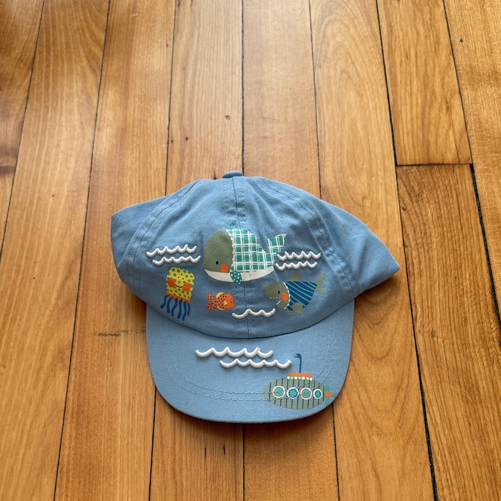 Blue Infant Whale & Submarine Embroidered Baseball Cap